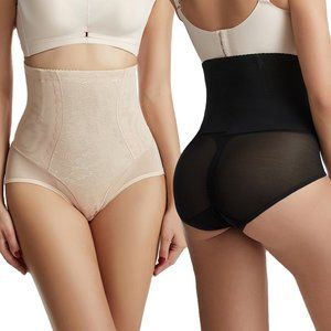 NWOT Fits 6-8 Mesh Lace High Waisted Compression Panty w/Shirred Booty Detailing